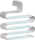 Devesanter Space-Saving Non-Slip S-Shape Trousers Hangers - 6 Pack Stainless Steel Closet Storage Organizer for Pants, Jeans & Scarves - Green