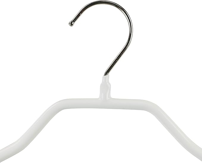 Mawa by Reston Lloyd BodyForm Series Non-Slip Space-Saving Clothes Hanger with Bar For Pants, 16 1/2", Style 42/LS, Set of 2, White