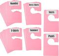 20 Pack White Clothing Rack Size Dividers Plus 45 Labels (1 Inch) and 18 Large Blank Labels, Large Rectangular Clothing Closet Dividers (Pink)