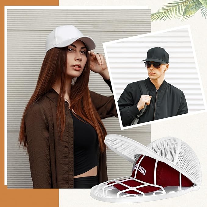 Hat Washer for Washing Machine & Dishwasher – 2-Pack Cap Washer Cage for Baseball Hats, Protects Shape During Cleaning, Works with Flat or Curved Brim Caps