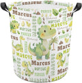 Dinosaurs Laundry Basket,Personalized Laundry Hamper for Boys Girls,Custom Laundry Basket With Name, Customized Dirty Clothes Hamper for Bathroom Bedrooms,M-19.5"X 15.7"