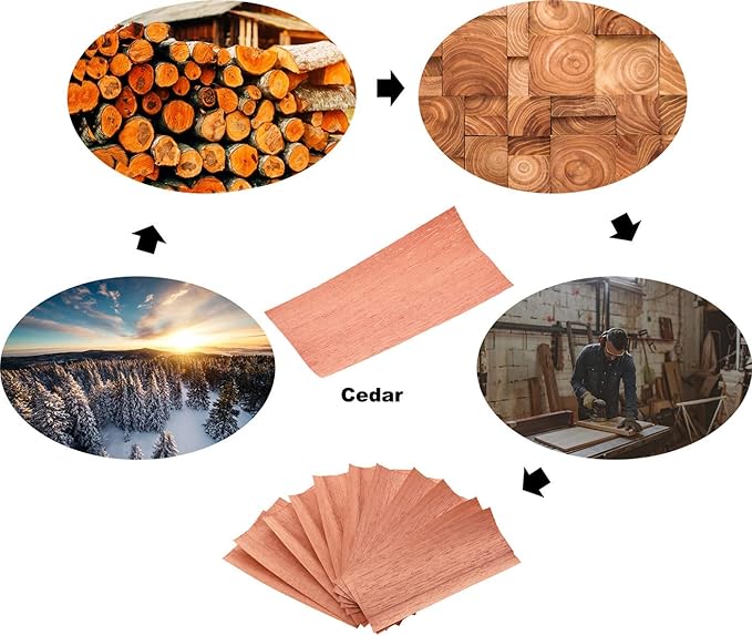 20PACK Cedar Sheets for Cigars Humidor, Spanish Cedar Sheets for Dividing or Lighting Up Cigars, Spanish Cedar Wood Veneer Lumber Strip Chip, Cigar Matches Cigar Accessories for Tube Jar/Box