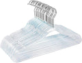 Clear Plastic Hangers 20 Pack - Non-Slip with Blue Glitter - Lightweight and Space Saving for Closet Organization, Perfect for Weddings.