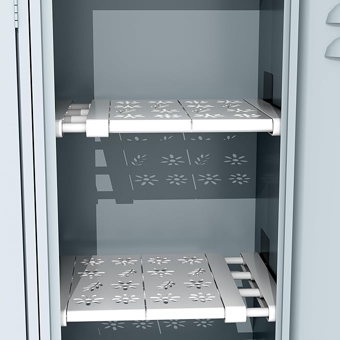 cOOva School Locker Shelves - Organizer for Small Lockers - Shelf Accessories for School & Work (2, 9.5''W/(10.25''-15.75'') L)