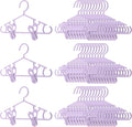 Hsei 5/10/40 Pack Baby Hangers with 10/20/80 Clips, Plastic Kids Pants Hangers for Nursery Closet Top and Bottom Clothes Hanger Set for Newborn Infant Toddler(120 Packs Total,Purple,10.6 Inch)