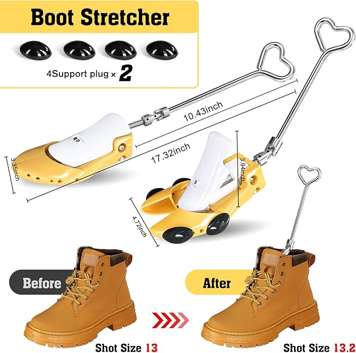 Boot Stretchers for Cowboy Boots 2 PCS Shoe Stretcher for Wide Feet Men Shoe Trees Adjustable Length & Width for Men Women