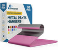 Lifemaster Metal Pants Hanger Set - 30 Pieces Elegant Non-Slip Closet Space Saving Hanger Set for Pants, Trouser, Blankets, and Jeans with Open Ended Sleek Design - Pink