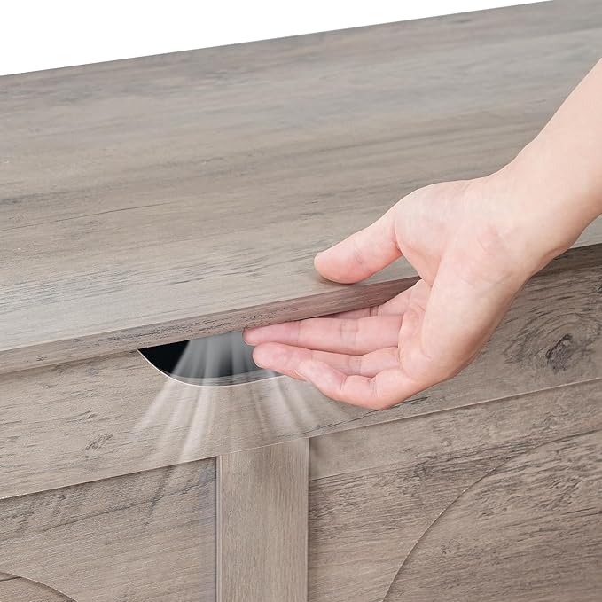 Storage Chest, 47.2” Toy Box, Entryway Storage Trunk, Shoe Bench with Storage, Engineered Wood Storage Cabinet with 2 Safety Hinges, Entrance Bench for Living Room, Grey SCGY2201