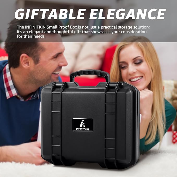 Smell Proof Box, Large Airtight Storage Box with Combination Lock – Waterproof & Durable Smell Proof Container for Travel & Home, Great Gift Choice
