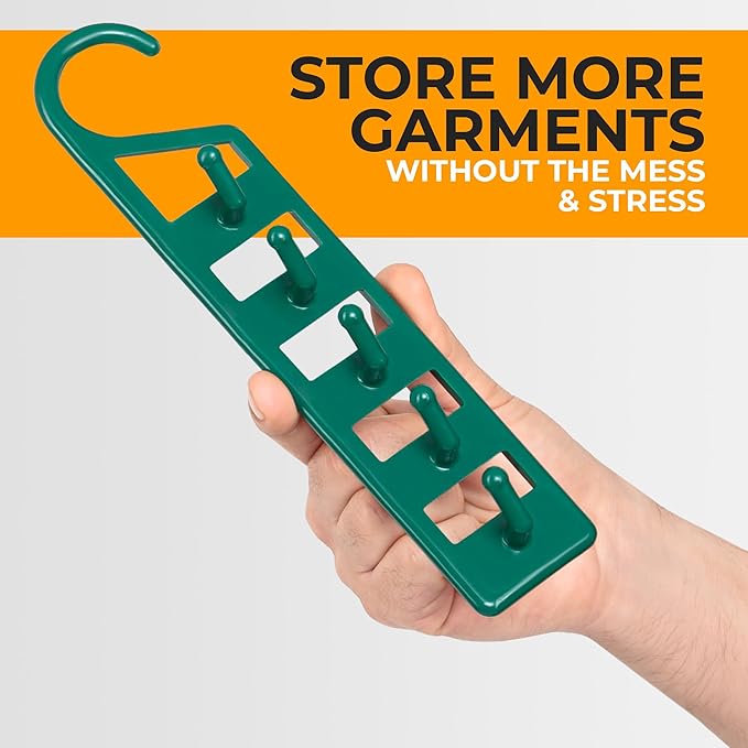 CraftyCrocodile Space Saving Hangers for Clothes - 8 in Pack, Heavy Duty Plastic, Multi Closet Space Savers for Shirts, Pants, Jeans, Sweaters - Hanger Organizer Space Saver