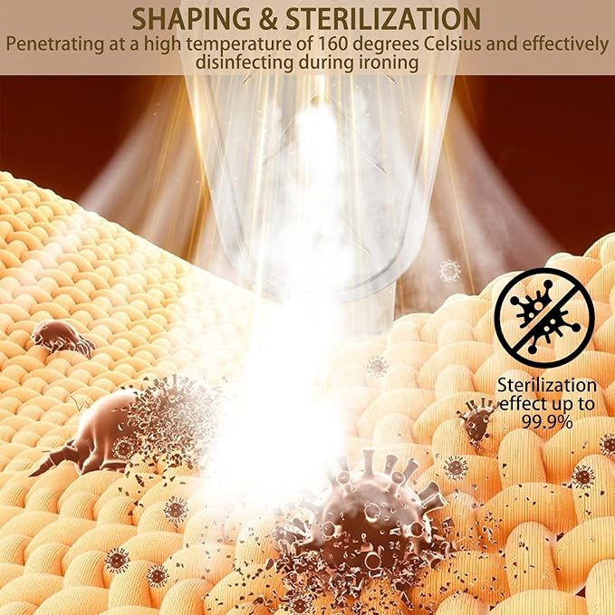 Travel Steamer for Clothes, 1000W Booster System Portable Handheld Clothing Steamer, 1.11 Pounds Ceramic Large Panel Steam Iron Suitable for Home, Travel & Dormitory Use (Beige)