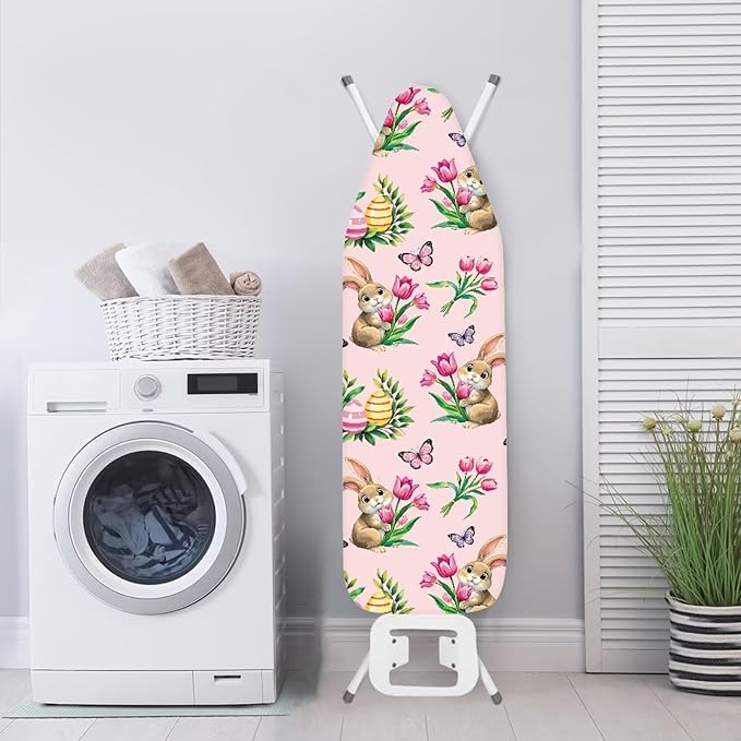 Cute Bunny Ironing Board Cover Butterfly Ironing Board Pad Protective Cover Iron Board Cover Accessories Replacement Tablecloths with Elastic Edge Washable