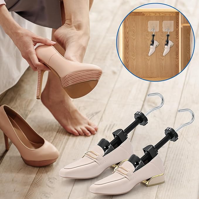 eachway Shoe Stretcher Shoe Widener Adjustable Width Length Wide Feet Shoe for Men Women (M for M's Us6.5-10; Wm's Us10-13.5) Black