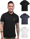 INTO THE AM Polo Shirts for Men - Slim Fit Short Sleeve Collared Shirt S - 4XL Fitted Collar Polos for Work