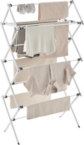 SONGMICS Foldable Clothes Drying Rack, Laundry Drying Rack, Clothes Airer, Steel Frame, 14.6 x 29.5 x 53.2 Inches, Easy Assembly, Indoor Outdoor Use, White ULLR770W01