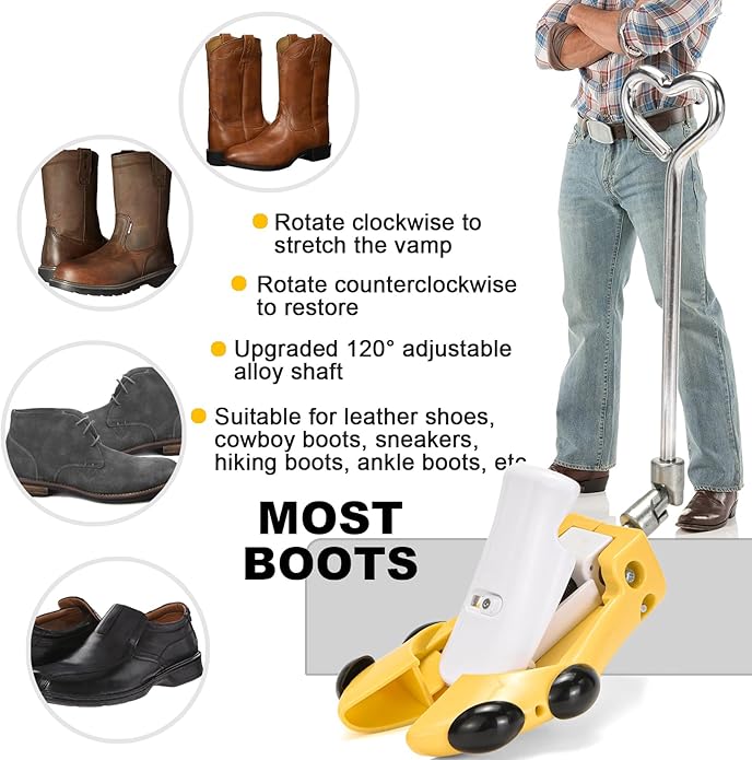 Boot Stretchers for Cowboy Boots Thick Wide Feet, Adjustable Men Women Shoe High Instep & Width Toe Box Expander
