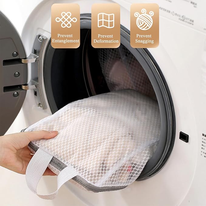 Mesh Laundry Bags for Delicates Reusable Durable Lingerie Bags for Washing Machine Large Laundry Bags for College Dorms Apartments Travel Storage Organizer Bag (3Pcs)