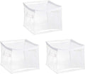 Amazon Basics Clear Zippered Storage Bags for Closet Organization, Stackable Clothing and Linen Storage Containers, 3-Pack