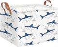 Rectangle Storage Basket with Handles, Collapsible Storage Bin, Books Box, Gift Basket(Shark)