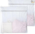 (2 PCS) Large 24x24" Honeycomb Mesh Laundry Bags - Delicates, Lingerie, Bra, Garment Wash - Durable Mesh Wash Bags for Washing Machine - Travel & Laundry Room Organization