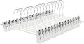 CAYUGIN-Non-Marking Anti-Slip Pants Hanger, Space-Saving Pants Clip and Skirt Clip, Jeans and Long Pants Hanger, Clothes and Pants Clip for Various Shorts and Casual Pants, Durable. (10, White)