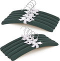 JS HANGER Padded Hangers - 17 Inch Extra Large Heavy Duty Canvas Covered Coat Hangers No Shoulder Bump for Women Clothes, Sweaters, Dresses, Clothing, Weddings, Lingerie Pack of 10, Dark Green