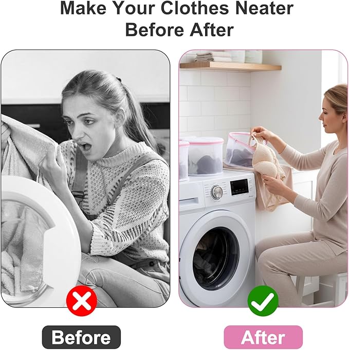 12PCS Honeycomb Mesh Laundry Bags, Bra Washing Bag for Laundry with Zips Reuse Washing Machine Bag for Delicates Blouse for Cleaning and Drying Underwear, Delicates, Brassiere, Bralette (6 x 7In Pink)