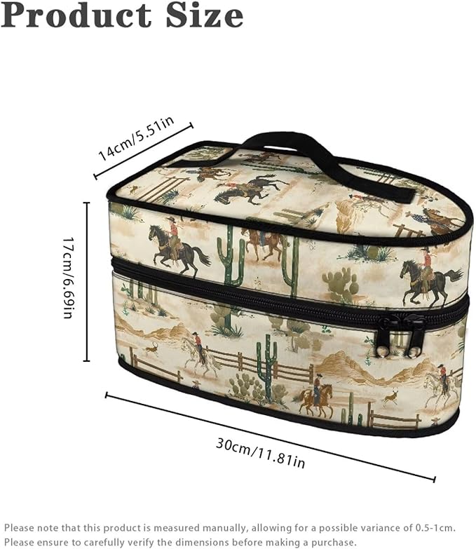 Western Cowboy Iron Storage Case Compatible with Most Iron Dustproof Cactus Iron Storage Bag for Travel or Storage