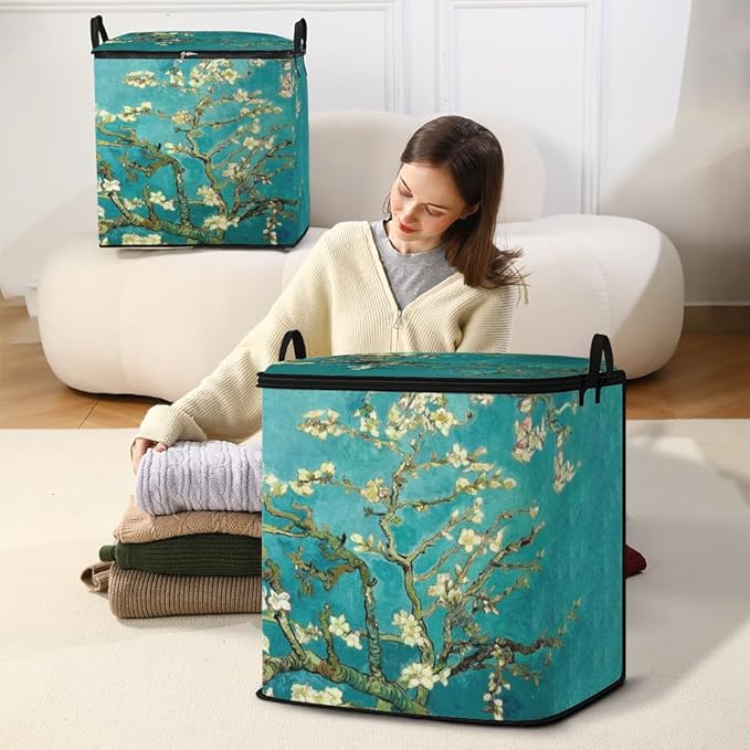 2pcs closet organizers and storage under bed,clothing blanket sweater sheet bedding comforter duvet quilt pillow toy storage bags with lids,dorm room essentials for containers 95L