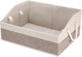 Large Dog Toy Basket With Handle, Foldable Dog Toy Box for Living Room Area, 20" Basket for Dog's Toys, Clothes, Organizers and Storage with Hard Board, Anti-slip for Pet Toys (Brown, Medium)