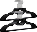 Plastic Hangers 20 Pack, Black Slim Hangers Clothes Hangers Ultra Thin Space Saving- Cute Hangers with 360 Degree Swivel Hook-Strong Adult Hangers for Dress,Shirts, Coat