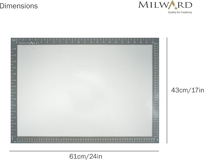 Milward Applique Fusing Mat Non-Slip Non-Stick Heat Resistant Silicone 24 x 17” – 61 x 43cm