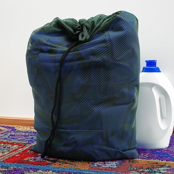 BlackCanyon Outfitters BCOMLBGN Mesh Laundry Bag for College or Delicates 22" x 32" Portable Dorm Essentials Let-It-Breathe Laundry Storage for Dorm College or Camp