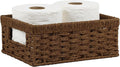 Wicker Baskets, Baskets for Organizing, Rattan Woven Basket for Storage, Organizer Bins with Built-in Handles, Storage Basket for Shelves (Paper Rope, Small)