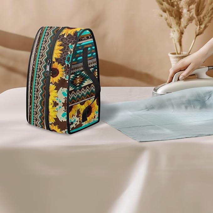 Indian Sunflower Iron Portable Storage Bag for Clothing Store Reusable Easy to Clean Steam Iron Storage Case with Zipper Closure