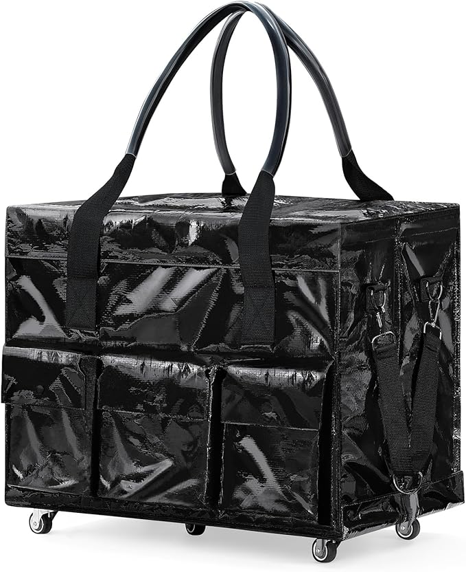 tobyto Reusable Grocery Bag on Wheels, 105L Foldable Rolling Tote, Shopping Trolley 66LBS Capacity - Water-Resistant for Laundry, Picnic, Storage & Travel