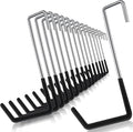 Ferraycle 16 Pieces Rafter Hanger Hook Heavy Duty Large S Hooks Bicycle Hook Vinyl Coated S Hooks Galvanized Steel for Ladder Bike Hangers Sports Equipment Garage Storage Organizer (Black)