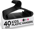 Utopia Home Kids Hangers - 11 Inch Plastic Baby Hangers for Closet - Infant or Childrens Hangers for Clothes 40 Pack (Black)