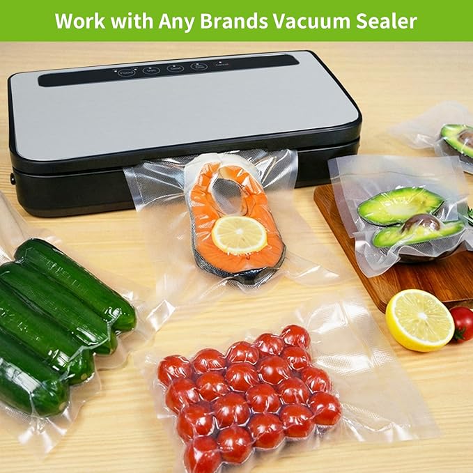 SurpOxyLoc 6 Pack 8"x20'(3Rolls) and11"x20'(3Rolls) Food Vacuum Sealer Bags Rolls with BPA Free,Heavy Duty,Great for Sous Vide and Vac Seal storage
