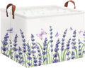 Rectangle Storage Basket with Handles,Collapsible Storage Bin,Books Box,Gift Basket(Lavender)