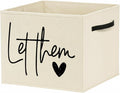 Inspirational Let Them Storage Bin Box with Handles, Mental Health Gifts, Positive Affirmation Quote Foldable Baskets Organizer for Bedroom Bathroom Home Clothes Toys Books