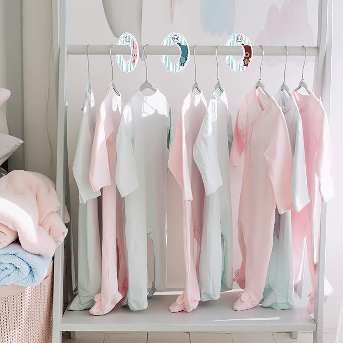 VIS'V Baby Hangers, 11 Inch Velvet Kids Hangers with 6 Pcs Clothes Size Dividers, Infant Toddler Nursery Closet Organization, Non Slip, Gray, 50 Pcs
