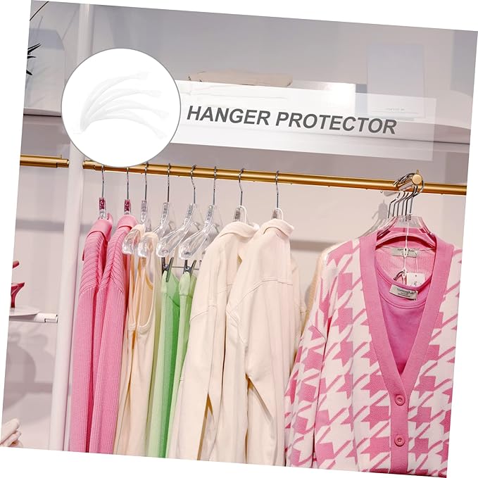 DOITOOL 100 Pcs Hanger Sponge Hangers Covers Garment Protection Strips Clothes Hanger Grip Wall Hangers for Clothes Clothing Hanger Protector White Foam Strip Non-Slip