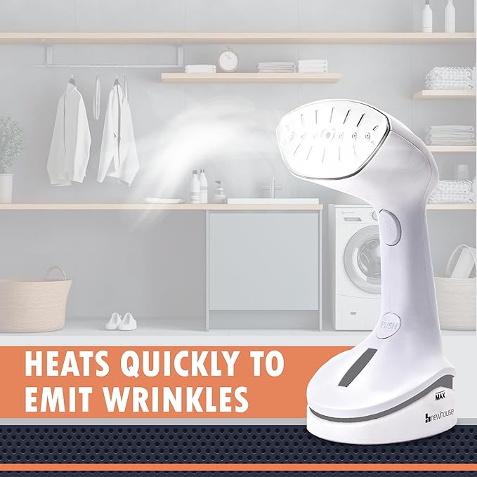 Newhouse 110-120V 1000-Watt Handheld Garment Steamer NHHS-001, Handheld Steam Cleaner for Clothes, Portable Steamer with Compact Design, ETL Certified for Hospitality and Residential Use