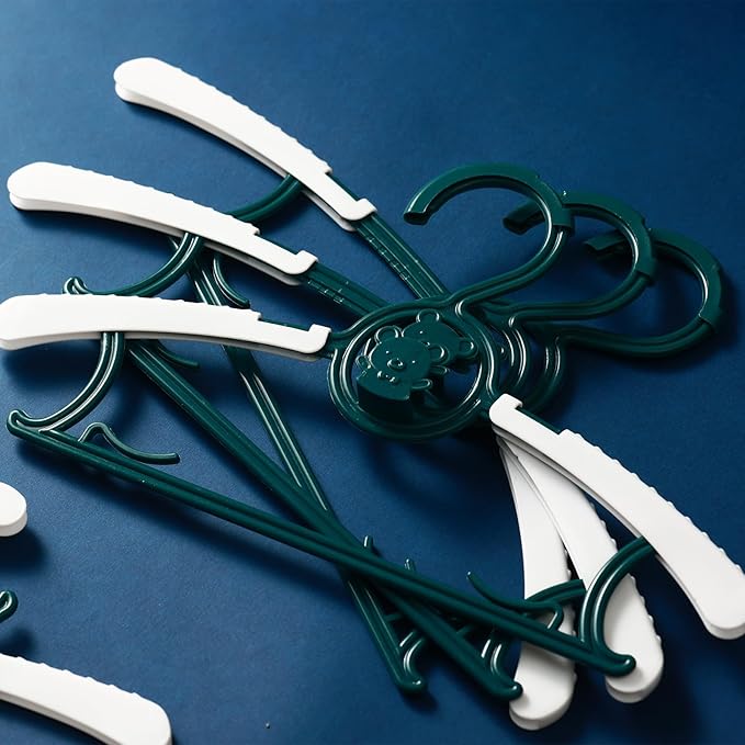 Anti-Slip Space Saving Heavy Duty Plastic Baby Hangers, Dark Green, 60 Pieces
