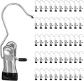 100 Pcs Boot Hangers Clips, Laundry Hook Hanging Stainless Steel Portable Socks Towels Clothes Hanger Clips Heavy Duty Travel Drying Clothes Pins for Travel Closet Jeans Hats