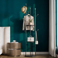metal Coat Rack whit Marble base,heavy duty coat hanger Stand, Freestanding Coat Racks with 3 Shelves and 9 Hooks,Coat Tree for Entryway, Bedroom, Coats, Bags,purse