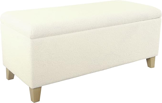 HomePop Storage Bench, Pearl Cream, Rectangle