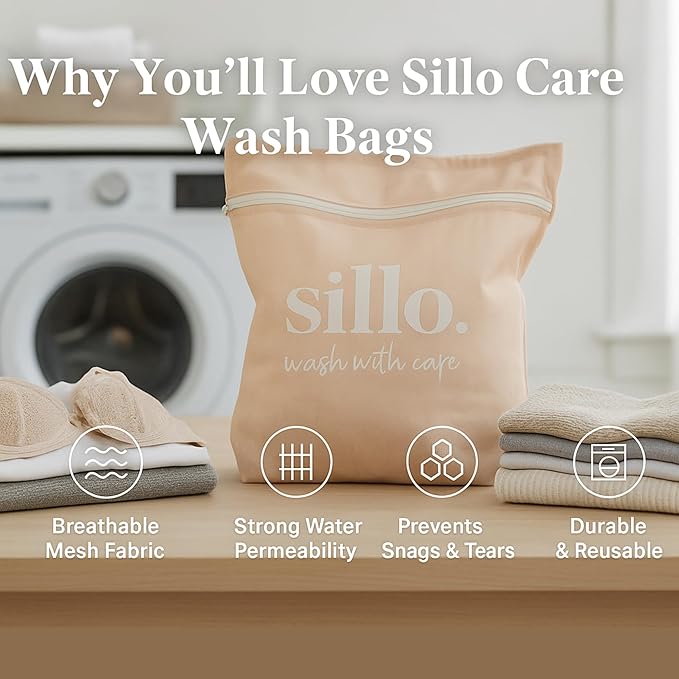 Sillo Care Mesh Laundry Bags 2 Pack 16x20" - Lingerie Bags for Washing Delicates, Laundry Bag for Delicates, Bras, Delicate Wash Bags, Washing Machine Safe, Durable Zipper