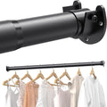 4 PACK Closet Rods for Hanging Clothes, 17 to 69 Inches Stepless Adjustable Metal Closet Rod, 1.3 Inches Heavy Duty Clothes Hanging Rod for Closet Wardrobes Laundry RV, Black